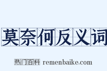 莫奈何反义词是什么意思的图片